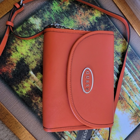 New With Tag Guess Orange Sling Bag | Medium Size - Picture 4 of 7